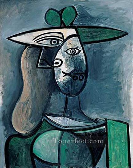 Femme au chapeau1 1961 Cubism Oil Paintings